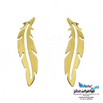 Gold Earrings - Feather Design-ME0713